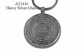 72 Names & Archangels 925 Silver Amulet - 55cm Extra Heavy Silver Chain