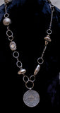 72 Names & Archangels Silver Amulet Vintage Ornamented Chain