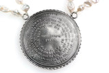 72 Names & Archangels 35gr 925 Silver Amulet - 45cm Double Chain Raw Pearls