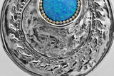72 Names - Electroforming Silver Pendant With Opal Stone - Alef Lamed Dalet א.ל.ד