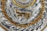 72 Names - Electroforming Silver Pendant, 24k Gold Plated Sections & Raw White Pearl Letters Pendant - Pei Hei Lamed פ.ה.ל