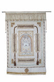 Judaica Embroidery - House Good Luck "Joseph" Protection Kabbalistic Amulet - White 2.60m x 2.05m