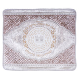 Kabbalah Challah Cover "Shabbat Protection" with Birkat Cohanim Embroidery and 72 names 60cm x 52cm Color: Silver