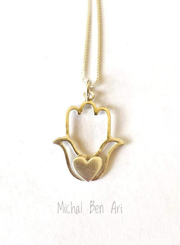 MBA Gold Hamsa with Heart